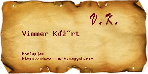 Vimmer Kürt névjegykártya
